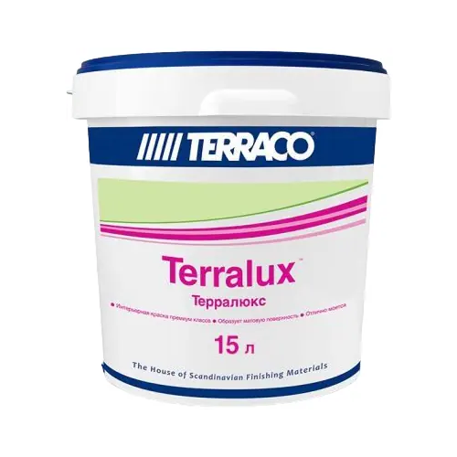 Краска акриловая для фасадных работ Terraco Terralux 15 л база Medium