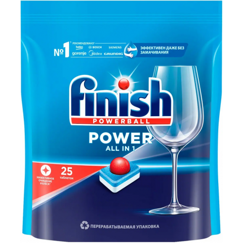 Таблетки для посудомоечных машин Finish Powerball Power All in One 25 таблеток
