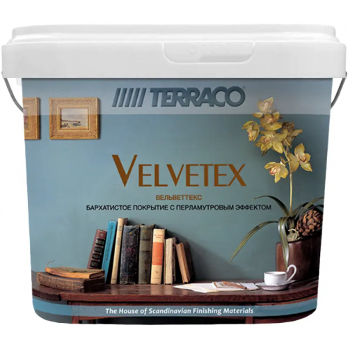 Покрытие бархатное декоративное с перламутровым блеском Terraco Velvetex 5 кг VD 400