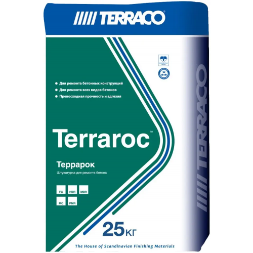 Штукатурный состав для постоянного ремонта бетона Terraco Terraroc MBR 25 кг