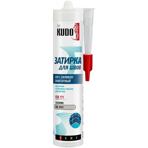 Герметик затирка для швов силиконовый санитарный Kudo Home 280 мл жасмин