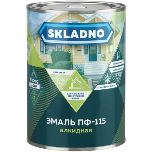 Эмаль алкидная универсальная Престиж ПФ 115 Skladno 800 г черная
