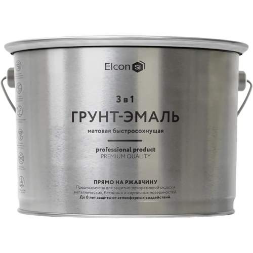 Грунт эмаль по ржавчине 3 в 1 Elcon 2 кг бежевая RAL 1015 матовая от 15°С до +40°С