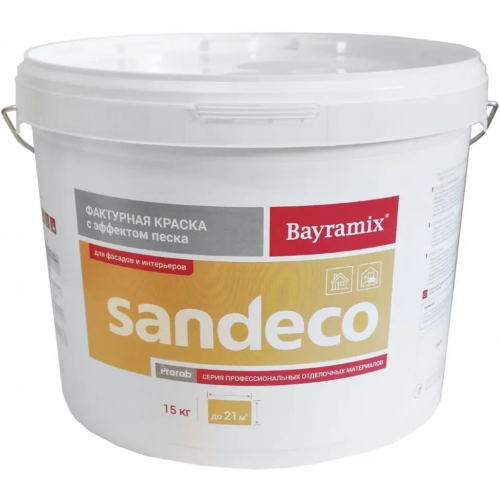 Фактурная краска с эффектом песка Bayramix Sandeco 15 кг белая
