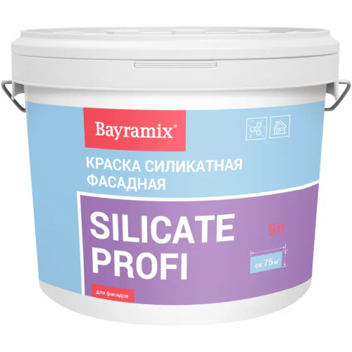 Краска силикатная фасадная Bayramix Silicate Profi 9 л белая
