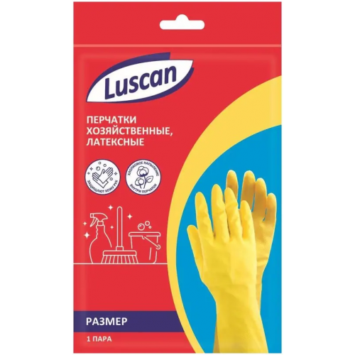 Перчатки хозяйственные латексные Luscan 7/S