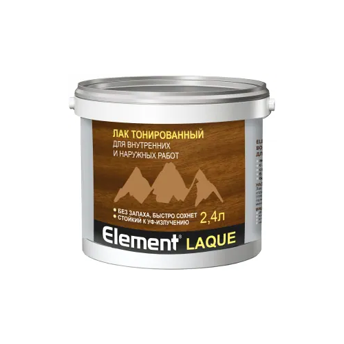 Лак водный тонированный Alpa Element Laque 2.4 л дуб