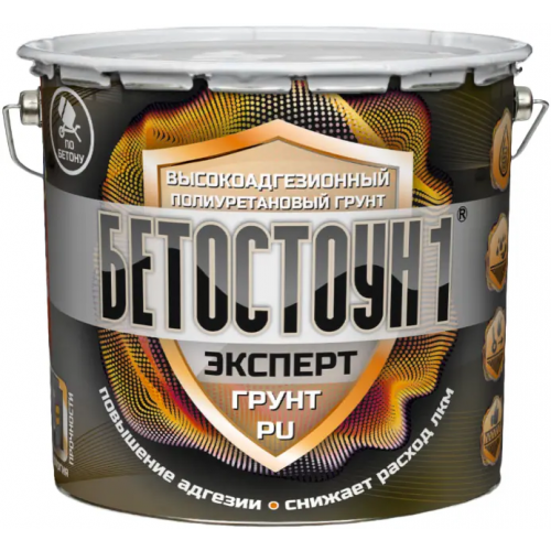 Высокоадгезионный полиуретановый грунт по бетону Краско Бетостоун 1 Эксперт Грунт PU 10 л