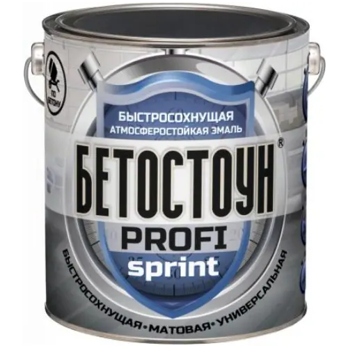 Быстросохнущая атмосферостойкая эмаль по бетону Краско Бетостоун Profi Sprint 3 кг белая