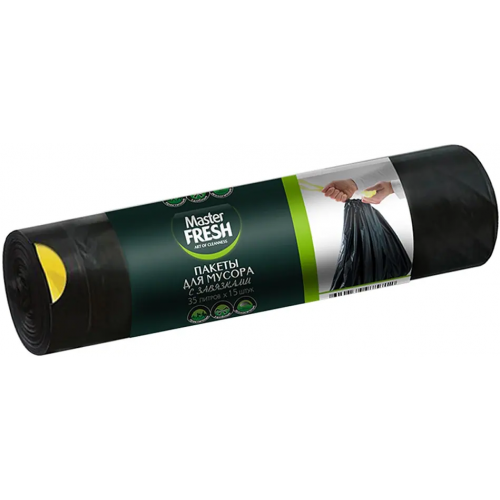 Пакеты для мусора с завязками Master Fresh 15 пакетов 35 л черные