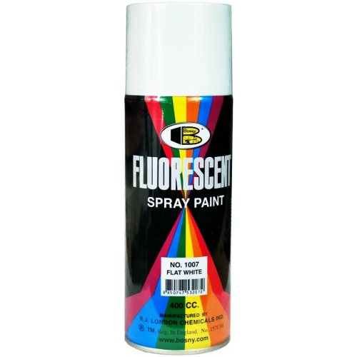 Флуоресцентная спрей краска пылающе яркая Bosny Fluorescent Spray Paint 520 мл белая