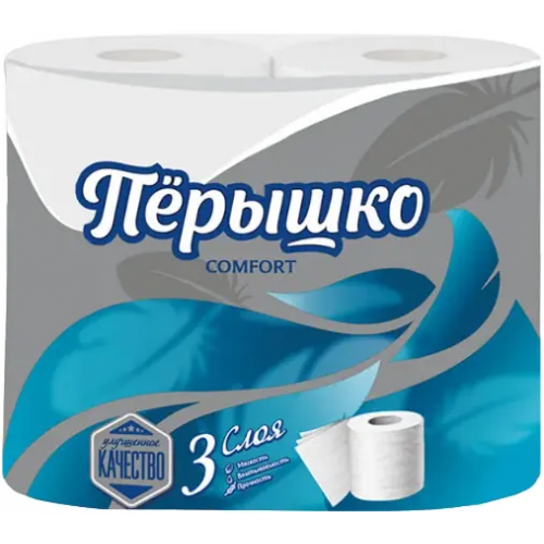 Бумага туалетная Перышко Extra Comfort 4 рулона в упаковке