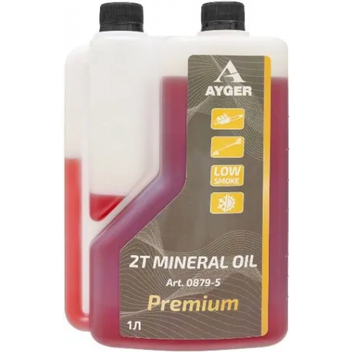 Масло минеральное для двухтактных двигателей Ayger 2T Mineral Oil 1 л с дозатором