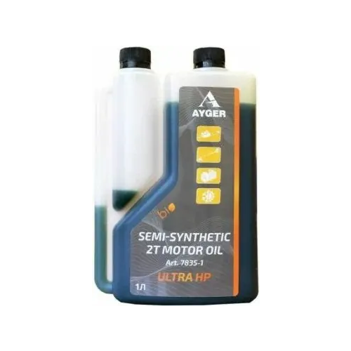 Масло полусинтетическое для двухтактных двигателей Ayger Semi Synthetic 2T Motor Oil 1 л