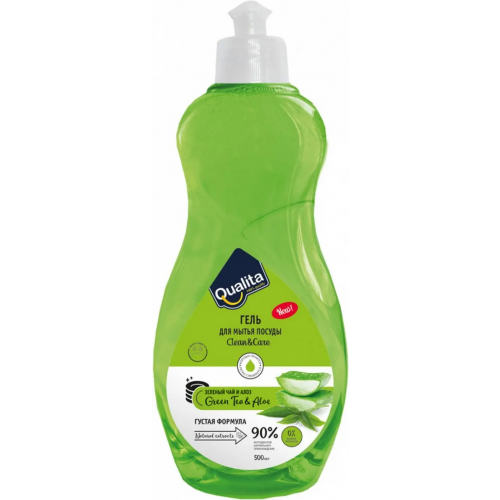 Гель для мытья посуды Qualita Green Tea & Aloe 500 мл 12 бутылок пуш пул