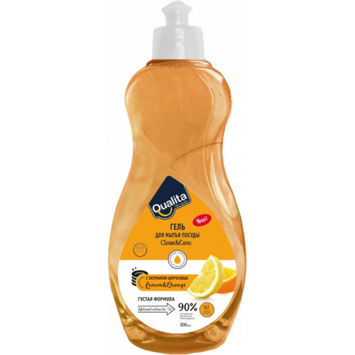 Гель для мытья посуды Qualita Lemon & Orange 500 мл 12 бутылок пуш пул