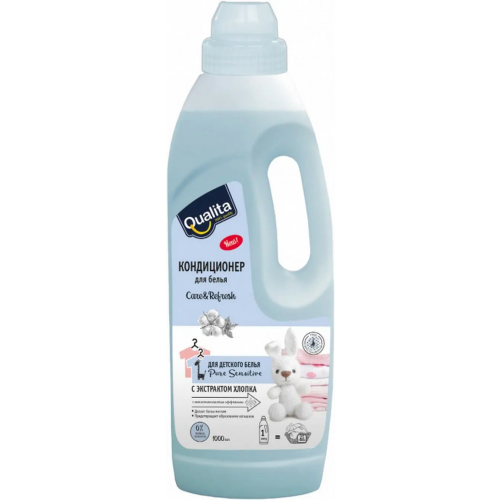 Кондиционер для детского белья Qualita Care & Refresh Pure Sensitive с Экстрактом Хлопка 1 л 1 бутылка