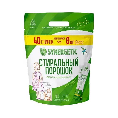 Стиральный порошок суперконцентрат Синергетик Эко 40 стиков