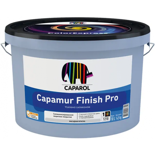 Фасадная краска с высокой стойкостью цвета Caparol Capamur Finish Pro 10 л белая