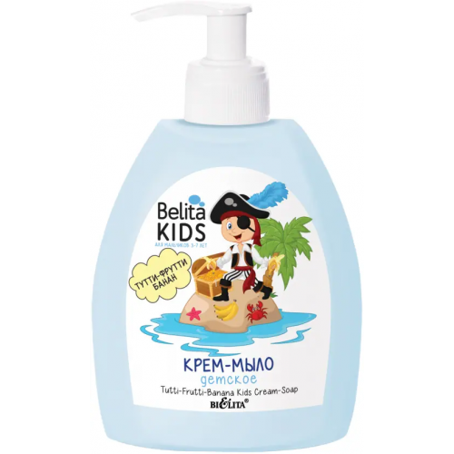 Крем мыло детское для мальчиков 3 7 лет Белита Kids Тутти Фрутти Банан 300 мл