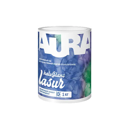 Декоративный лак для художественной отделки Aura Lasur Halvglans 1 кг