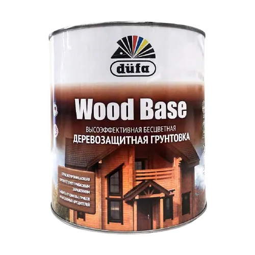 Высокоэффективная бесцветная деревозащитная грунтовка Dufa Wood Base 2 л