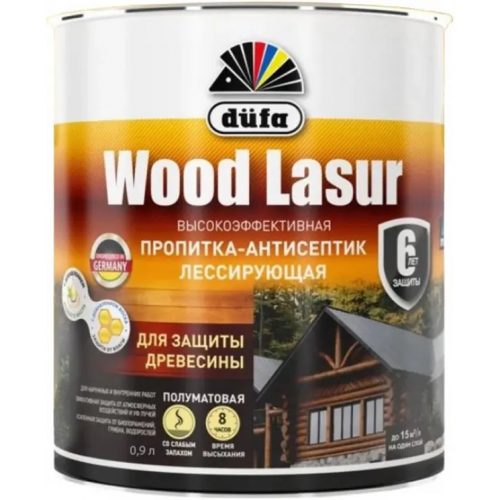 Пропитка антисептик лессирующая для защиты древесины Dufa Wood Lazur 900 мл орех