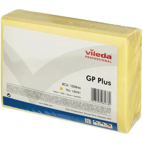 Салфетки для протирки поверхностей Vileda Professional GP Plus 25 салфеток желтые