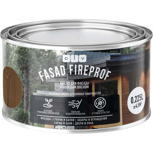 Масло для фасада с твердым воском DIV Fasad Fireprof 225 мл BL 0008