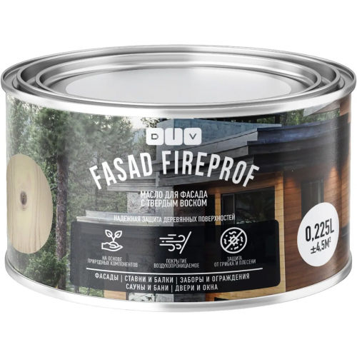 Масло для фасада с твердым воском DIV Fasad Fireprof 225 мл BL 0003