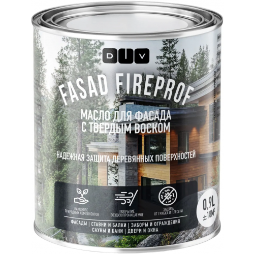 Масло для фасада с твердым воском DIV Fasad Fireprof 900 мл BL 0047