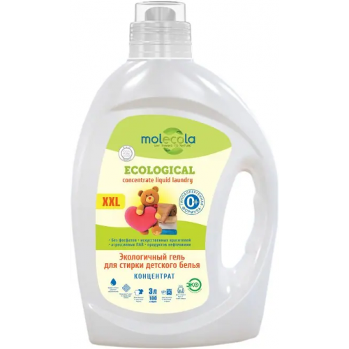 Гель экологичный для стирки детского белья концентрат 0+ Molecola Ecological Concentrate Liquid Laundry 3 л