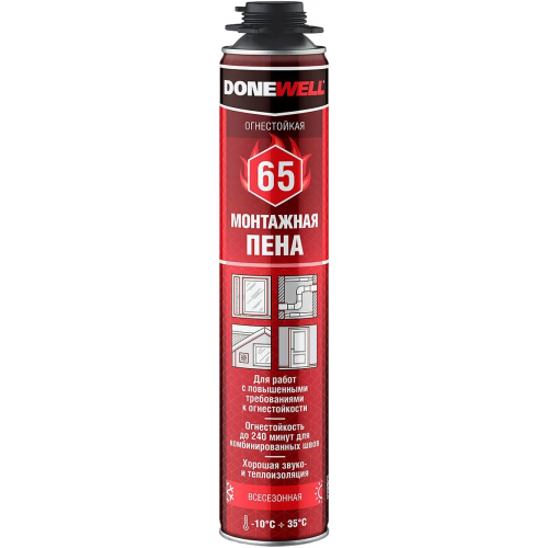 Пена монтажная огнестойкая профессиональная Donewell 65 1 л