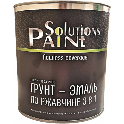 Грунт эмаль по ржавчине 3 в 1 с фосфатом цинка Paint Solutions 900 г красно коричневая