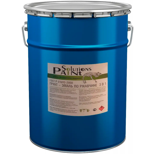Грунт эмаль по ржавчине 3 в 1 с фосфатом цинка Paint Solutions 25 кг шоколадная