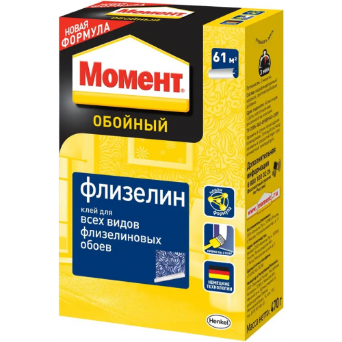 Обойный клей для всех видов флизелиновых обоев Момент Флизелин 470 г