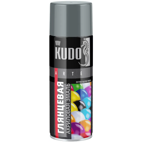 Акриловая эмаль Kudo Arte 520 мл темно серая RAL 7012 глянцевая