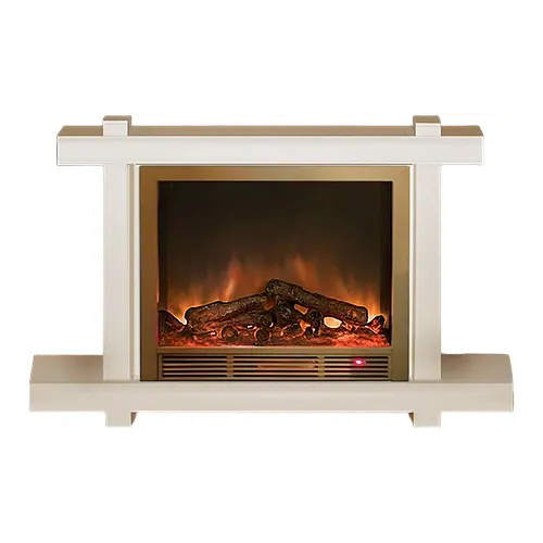 Каминокомплект современный Glenrich Капри Delux Sharm 33 Brass слоновая кость