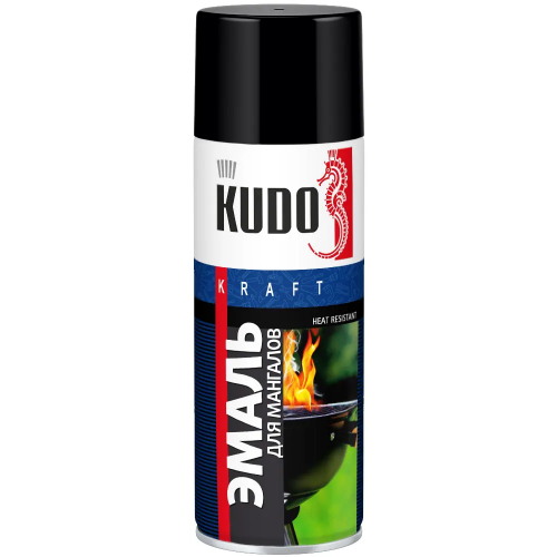 Эмаль для мангалов термостойкая Kudo Kraft Heat Resistant 520 мл черная