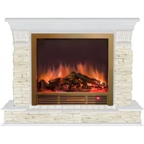 Каминокомплект с отделкой камнем Glenrich Панорама Sharm 39 Sharm39 Brass