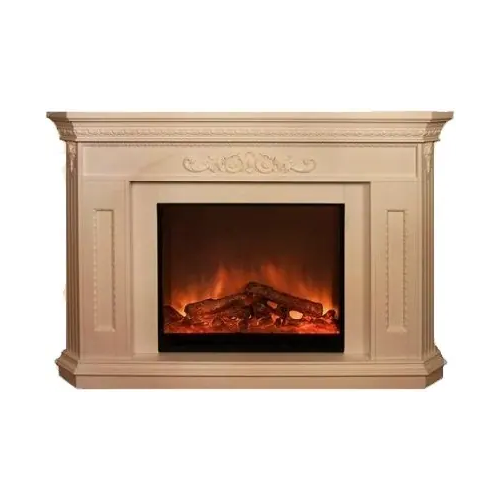 Каминокомплект классический Glenrich Каролина Delux Vision 28 Vision 28 EF LED FX мрамор светлый