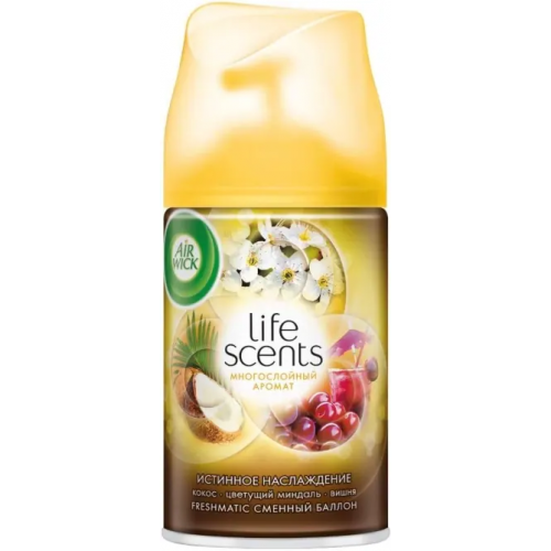 Сменный баллон к автоматическому освежителю воздуха Air Wick Freshmatic Life Scents Истинное Наслаждение 250 мл