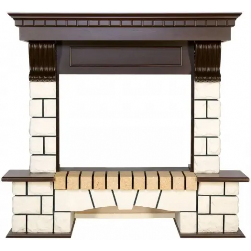 Портал каменный Royal Flame Pierre Luxe темный дуб белый под очаг Dioramic 25 FX