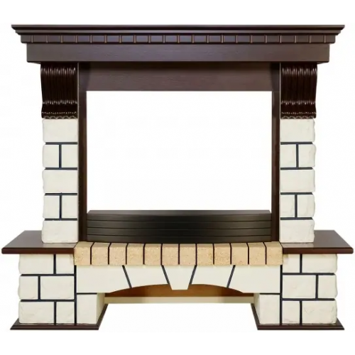 Портал каменный Royal Flame Pierre Luxe темный дуб белый под очаг Dioramic 26 FX