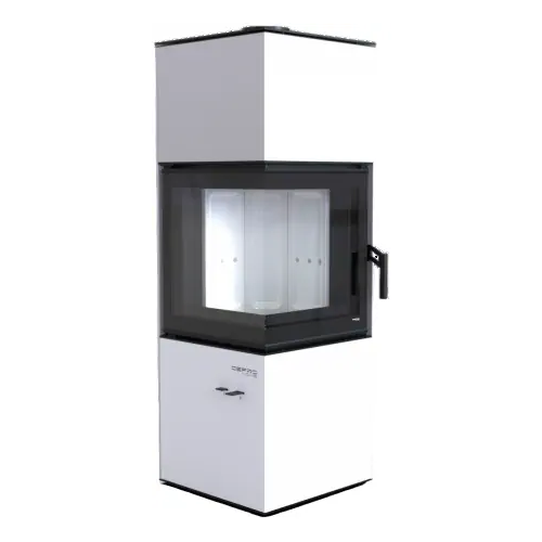 Печь камин Defro Home Quadroom Г образная 9600 Вт облицовка белая сталь