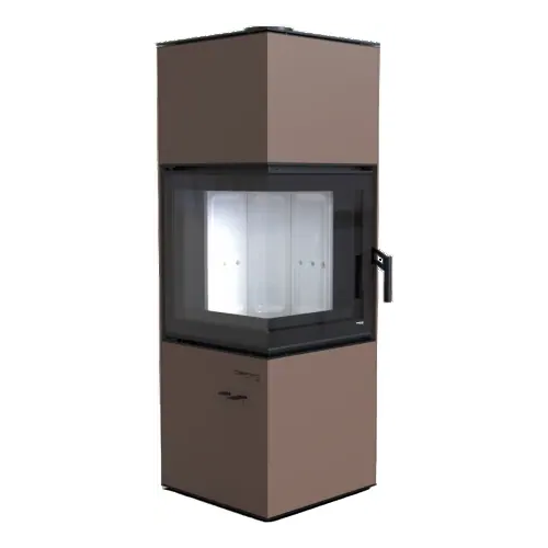 Печь камин Defro Home Quadroom Г образная 9600 Вт облицовка коричневая сталь