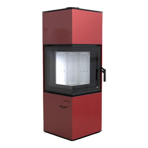 Печь камин Defro Home Quadroom Г образная 9600 Вт облицовка красная сталь