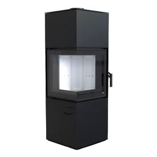 Печь камин Defro Home Quadroom Г образная 9600 Вт облицовка черная сталь
