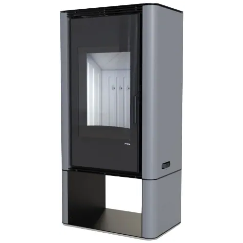 Печь камин Defro Home Solum Log прямая 9000 Вт облицовка серая сталь