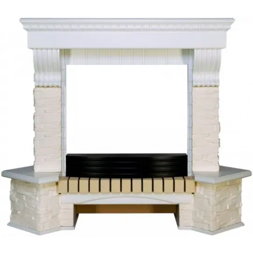 Портал каменный угловой Royal Flame Pierre Luxe белый сланец белый под очаг Dioramic 25 FX